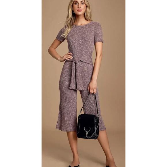 Lulus Pants - Lulus Purple Ribbed Jesamine Tie Sleeveless Jumpsuit Size Small
